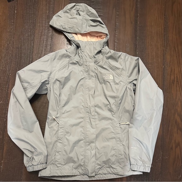 The North Face Women’s Gray / Pink Windbreaker Rain Dryvent Jacket XS EXCELLENT - Picture 1 of 5
